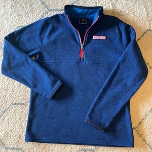 Boy’s Vineyard Vine’s Quarter Zip shirt.  Navy Blue.  Size Medium
